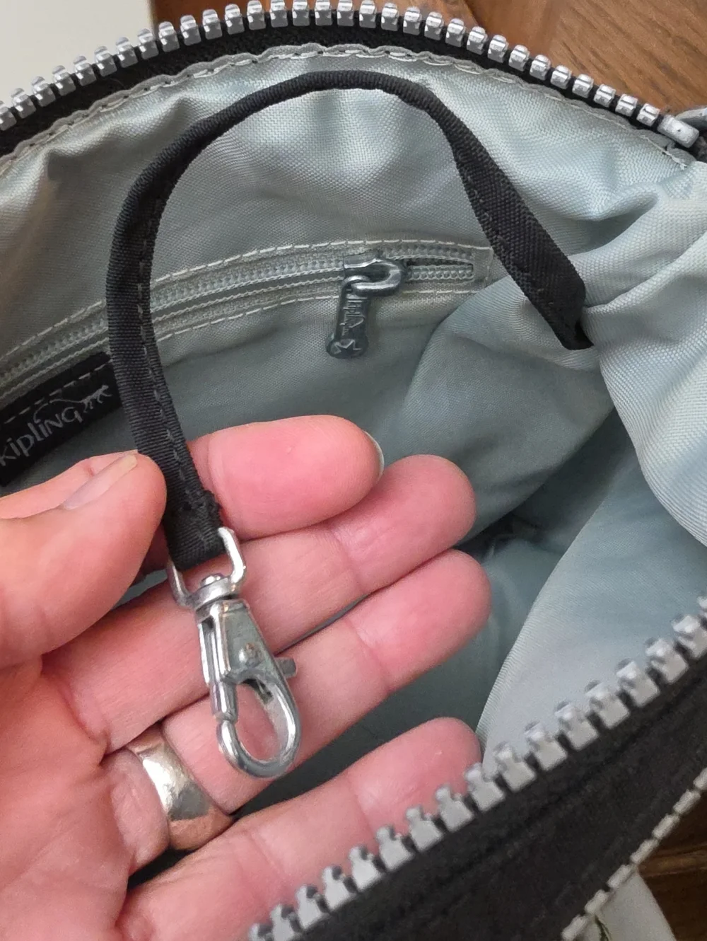 Kipling Alvar‎ Crossbody Bag Black Nylon Multi-Zip Shoulder Purse